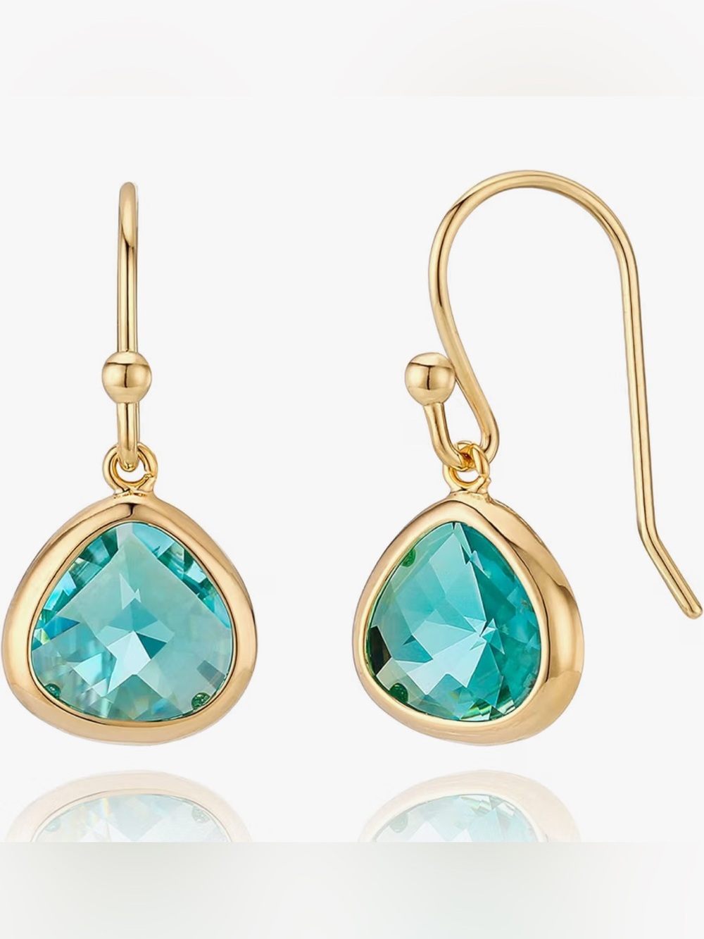 Gorgeous Neiman Marcus 18KT Aquamarine teardrop dangle Earrings